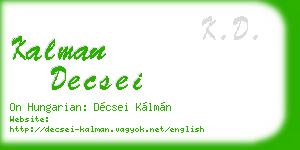 kalman decsei business card
