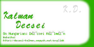 kalman decsei business card